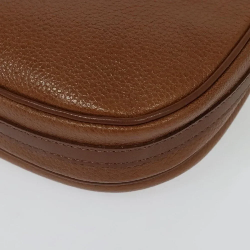 Authentic Burberrys Shoulder Bag Leather Brown Gold - Picture 8 of 16